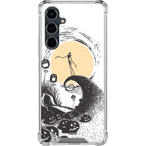 Disney The Nightmare Before Christmas Jack on Spiral Hill Art Galaxy S23 FE Clear Case